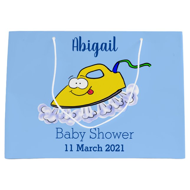 Funny cartoon iron laundry illustration large gift bag (Front)