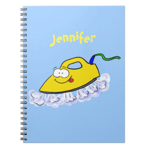 Funny cartoon iron laundry illustration notebook