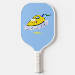 Funny cartoon iron laundry illustration  pickleball paddle