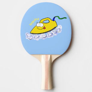 Funny cartoon iron laundry illustration ping pong paddle