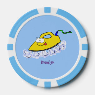Funny cartoon iron laundry illustration poker chips