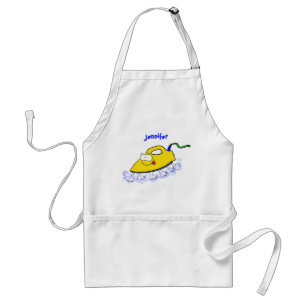 Funny cartoon iron laundry illustration standard apron