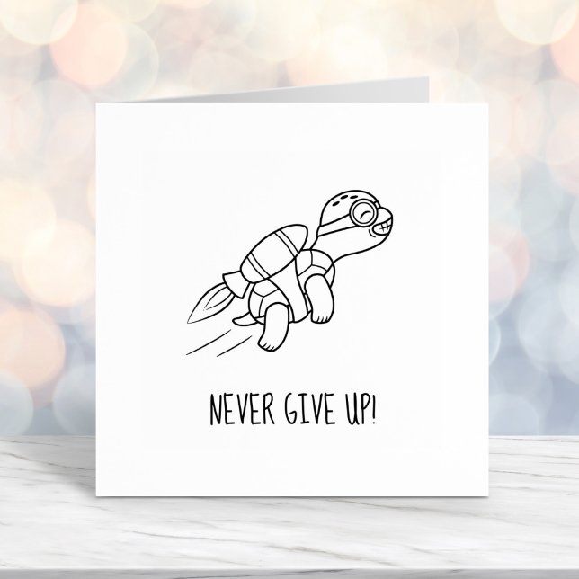 Funny Cartoon Jetpack Turtle Motivational  Self-inking Stamp (Creator Uploaded)