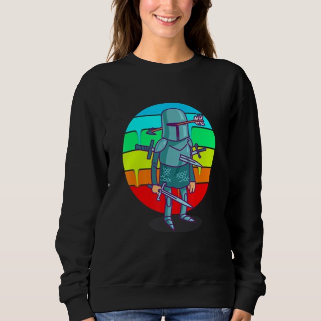 Funny Cartoon Knight Sweatshirt (Front)