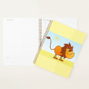 Funny Cartoon Lion in the Sun Safari Animal Planner