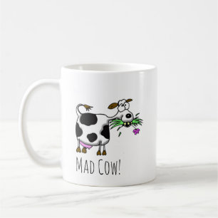 Funny Cartoon Mad Cow Mug- personalise it! Coffee  Mug