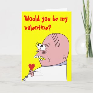 Funny Cartoon Man Valentine's Day Greeting Card