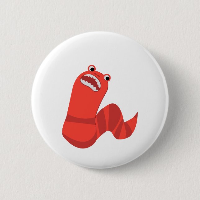 Funny Cartoon Mongolian Death Worm 6 Cm Round Badge (Front)