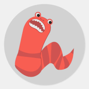 Funny Cartoon Mongolian Death Worm Classic Round Sticker