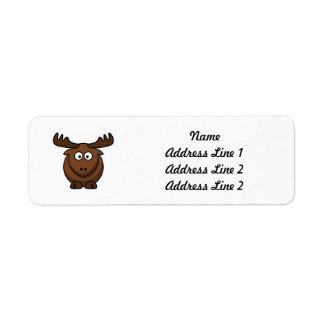 Funny Cartoon Moose Return Address Label