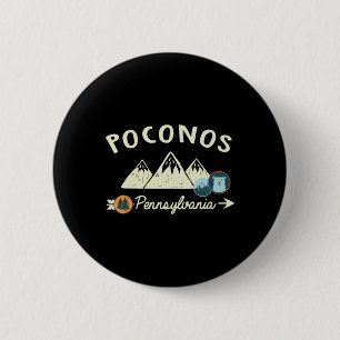 Funny Cartoon Mountain Hiking Patches Poconos Penn 6 Cm Round Badge