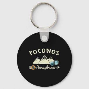 Funny Cartoon Mountain Hiking Patches Poconos Penn Key Ring