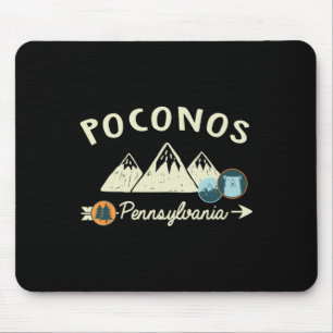 Funny Cartoon Mountain Hiking Patches Poconos Penn Mouse Pad