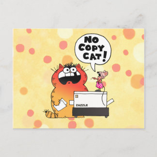 Funny Cartoon Mouse | Funny Mouse and Cat Postcard