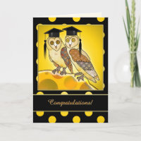 Funny Cartoon Owl Graduation Congratulations Card