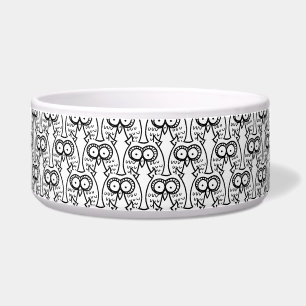 Funny Cartoon Owls Ceramic Pet Bowl