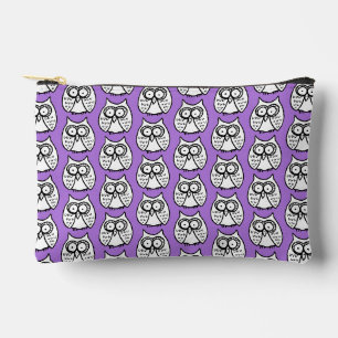 Funny Cartoon Owls Halloween Purple Accessory Pouch