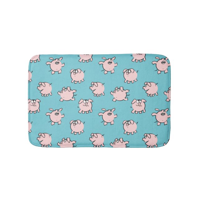 Funny Cartoon Pattern Pig Year Choose Colour Bath Bath Mat (Front)