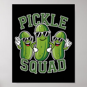 Funny Cartoon Pickles Lover Dill Doe Joke Food Pun Poster