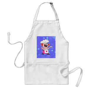 Funny Cartoon Pig Chef Shirt Funny Piggy Chef T Standard Apron