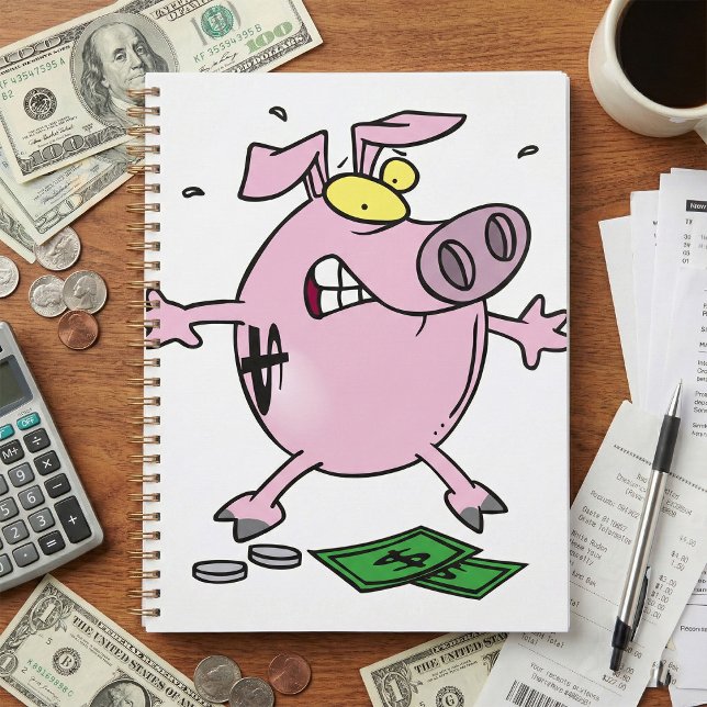 Funny Cartoon Piggy Bank Losing Money Planner (Creator Uploaded)