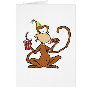 Funny Cartoon Pizza Monkey