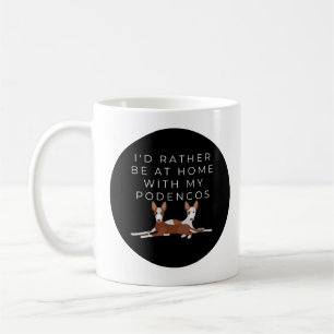 Funny Cartoon Podencos Black Coffee Mug