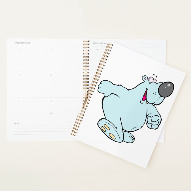 Funny Cartoon Polar Bear Cute Blue Character  Planner (Creator Uploaded)
