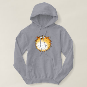 Funny Cartoon Puffer Fish Design Hoodie