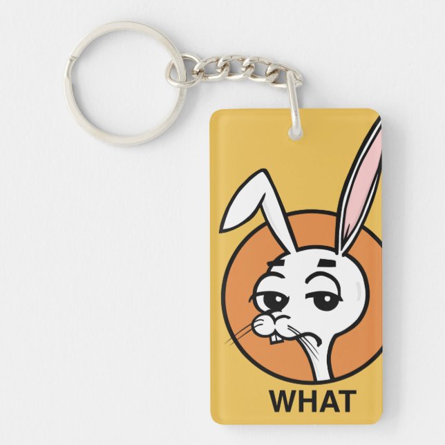 FUNNY CARTOON RABBIT RECTANGULAR KEY CHAIN (Front)