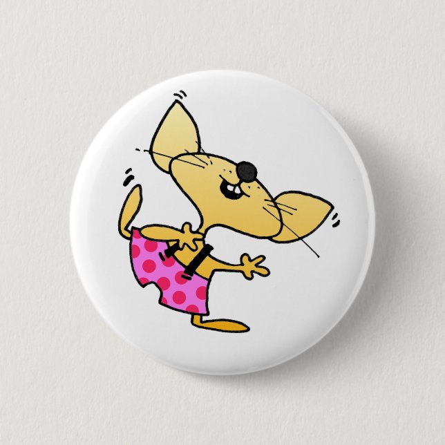 Funny Cartoon Rats Dance 6 Cm Round Badge (Front)