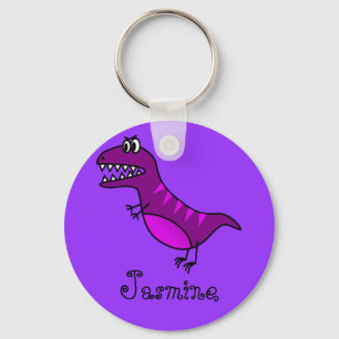 Funny Cartoon Rex Cute Dinosaur Personalised Gift Key Ring