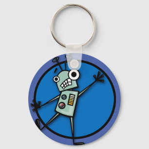 FUNNY CARTOON ROBOT ROUND KEY CHAIN