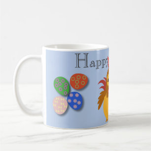 Funny Cartoon Rooster Easter  Holiday Card Coffee Mug