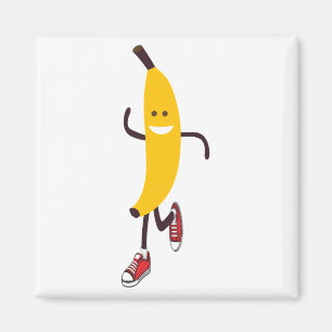 Funny Cartoon Running Banana Magnet