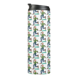 Funny Cartoon Running Figures Thermal Tumbler