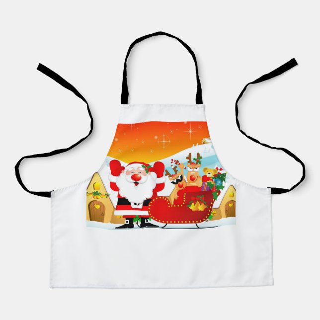 Funny Cartoon Santa Claus Apron (Front)