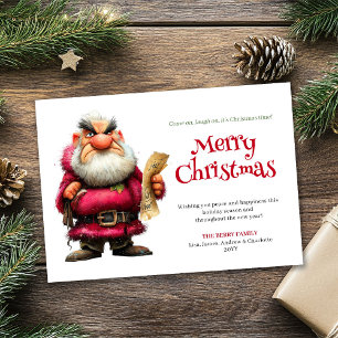 Funny cartoon Santa custom downloadable Xmas card