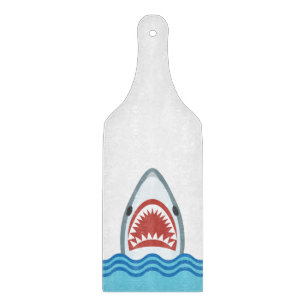 Funny Cartoon Shark Head Cutting Board