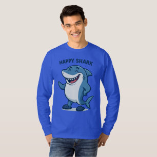 Funny Cartoon Shark in Slippers – Happy Shark  T-Shirt