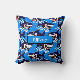 Funny Cartoon Shark Pattern Cushion