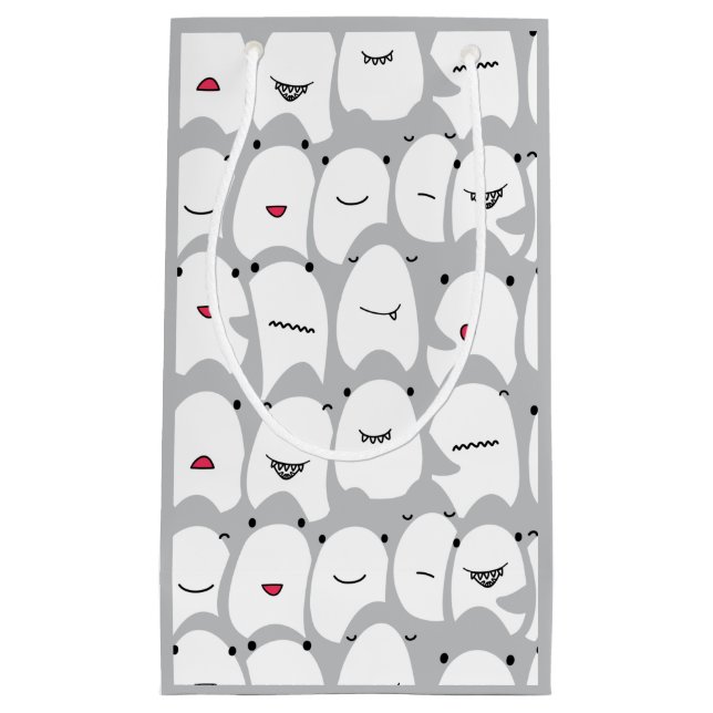 Funny Cartoon Sharks Small Gift Bag (Front)