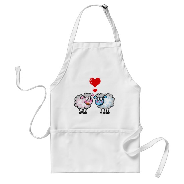 Funny cartoon sheeps, Wedding couple Standard Apron (Front)