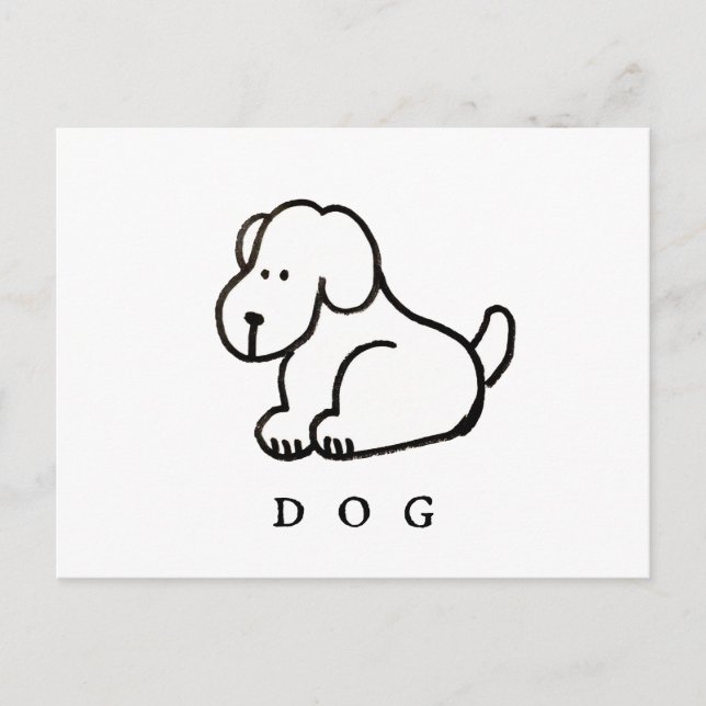 Funny Cartoon Sitting Dog Postcard (Front)