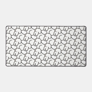 Funny Cartoon Sitting Dogs Desk Mat