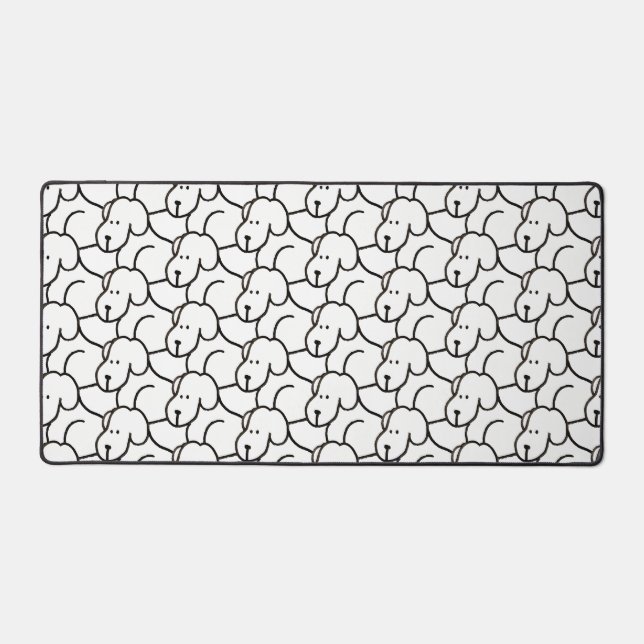 Funny Cartoon Sitting Dogs Desk Mat (Front)