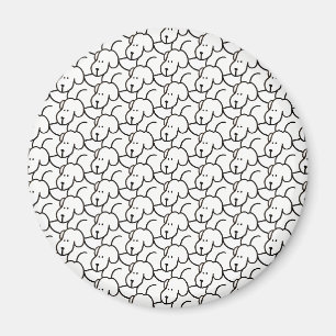 Funny Cartoon Sitting Dogs Magnet