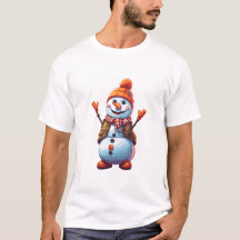Funny cartoon Snowman