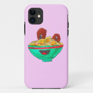Funny cartoon spaghetti meatballs art Case-Mate iPhone case