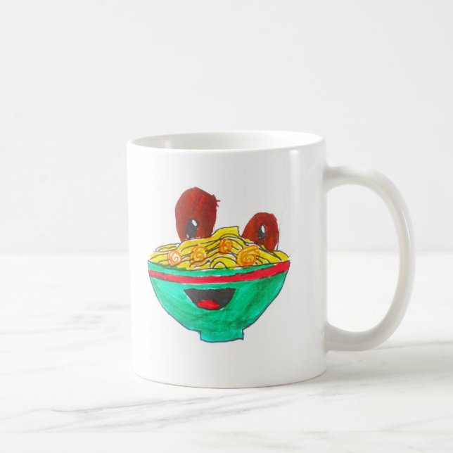 Funny cartoon spaghetti meatballs art coffee mug (Right)